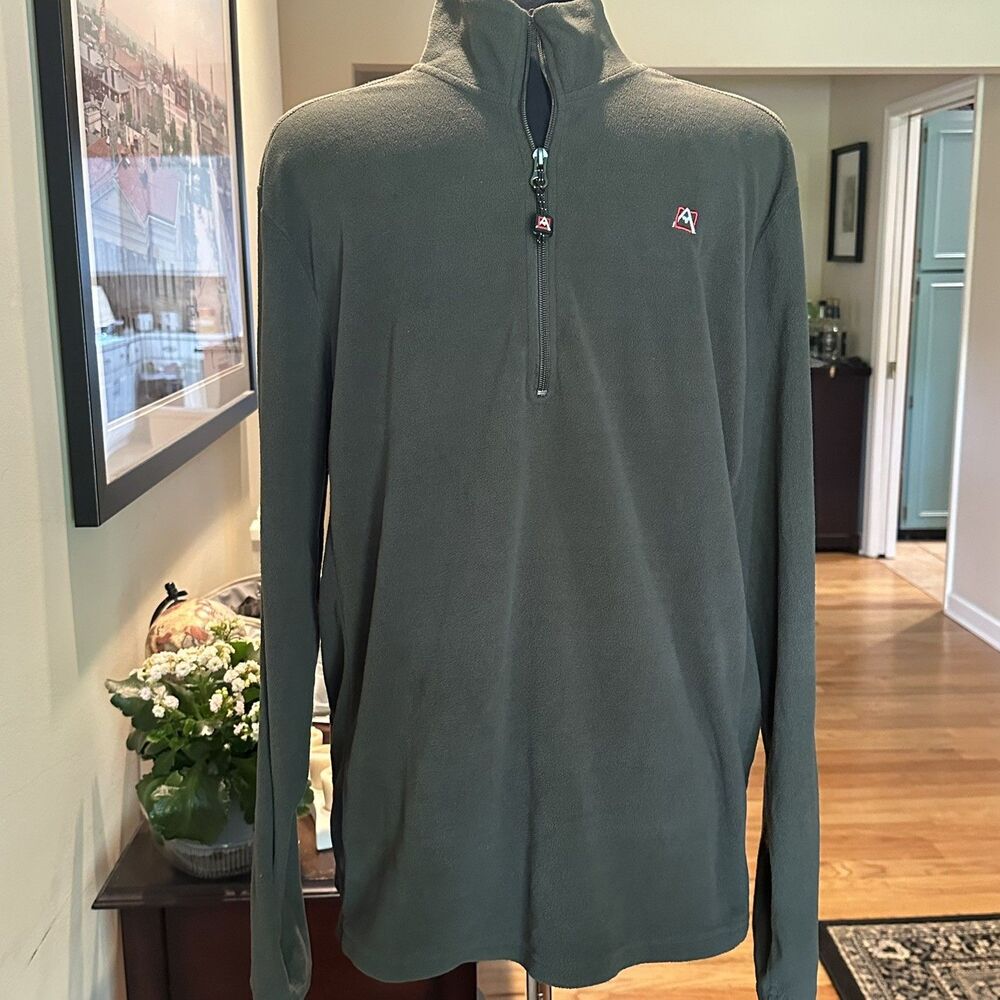 Men's Avalanche Long Sleeve Quarter Zip Fleece Jacket Size Large Green